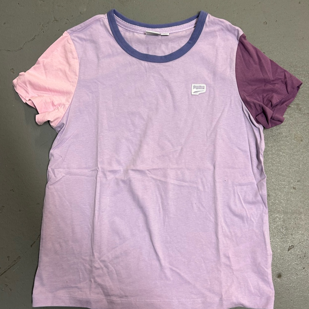 Puma Colorblock Purple Tshirt women’s medium